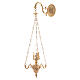 Suspended Blessed Sacrament Lamp in golden brass, baroque style s2