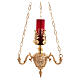 Suspended Blessed Sacrament Lamp in golden brass, baroque style s11