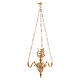 Suspended Blessed Sacrament Lamp in golden brass, baroque style s14