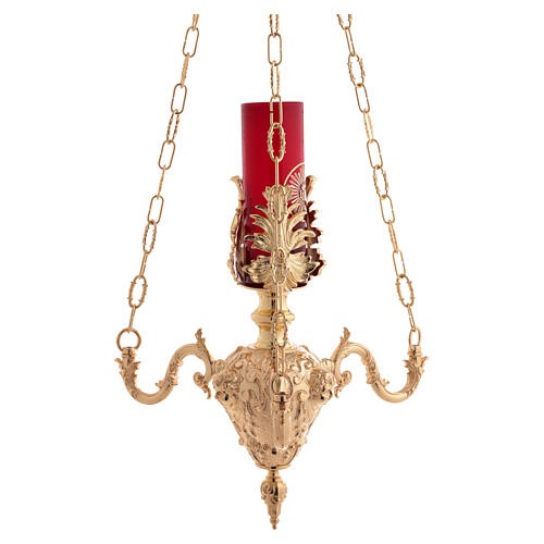 Lampadaire à suspendre style baroque laiton doré 4