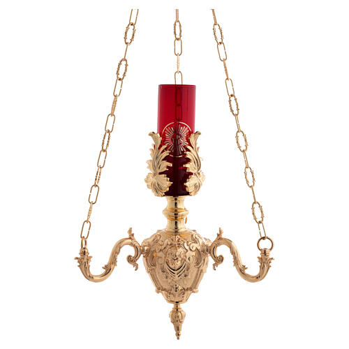 Lampada a sospensione stile barocco ottone dorato 11