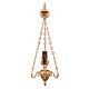 Suspended Blessed Sacrament Lamp in golden brass, baroque style s1