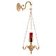 Suspended Blessed Sacrament Lamp in golden brass, baroque style s7