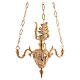 Suspended Blessed Sacrament Lamp in golden brass, baroque style s10