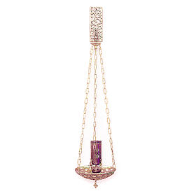Suspended Blessed Sacrament Lamp in golden brass 18cm