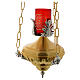Suspended Blessed Sacrament Lamp in brass with angels 20cm s4