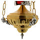 Suspended Blessed Sacrament Lamp in brass with angels 20cm s5