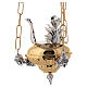 Suspended Blessed Sacrament Lamp in brass with angels 14cm s3
