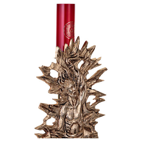 Lampe tige Saint-Sacrement Christ ressuscité laiton doré 8