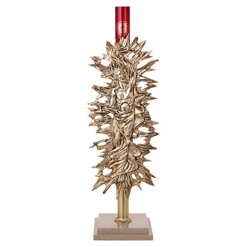 Lamparina de pé alto Santíssimo Cristo Ressuscitado latão dourado 4