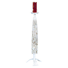Blessed Sacrament Lamp in silver brass, 110cm