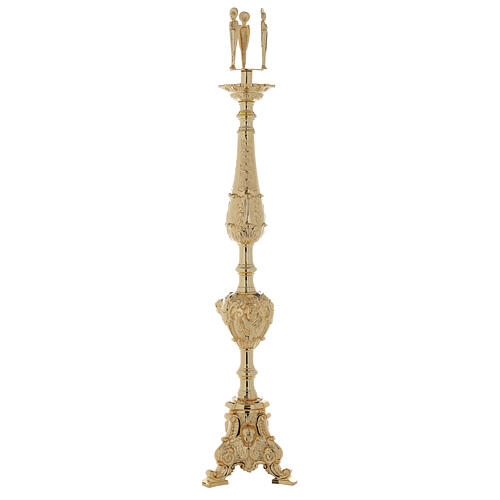 Wieczna lampka odlew mosiądzu złoto 24k model barokowy bogato zdobiony 8