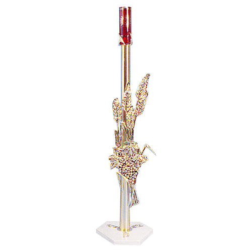 Blessed Sacrament Lamp in cast brass with marble base, 112cm 1