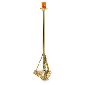 Candlestick for Blessed Sacrament Lamp in cast brass, 110cm