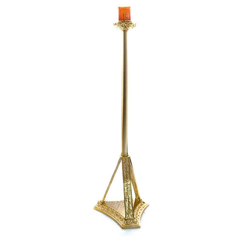 Candlestick for Blessed Sacrament Lamp in cast brass, 110cm 1