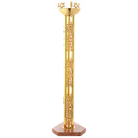 Lampada Santissimo a stelo ottone argentato disegno stilizzato