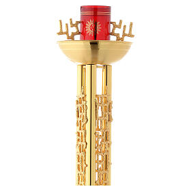 Lámpara Santísimo de pie latón dorado motivo estilizado