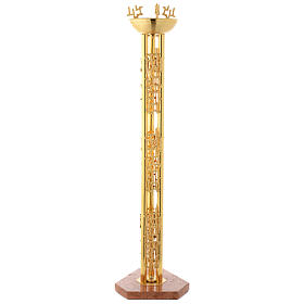 Lampada Santissimo a stelo ottone dorato disegno stilizzato