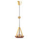 Blessed Sacrament stem lamp in gold-plated brass, marble base & crosses s1