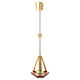 Blessed Sacrament stem lamp in gold-plated brass, marble base & crosses s2