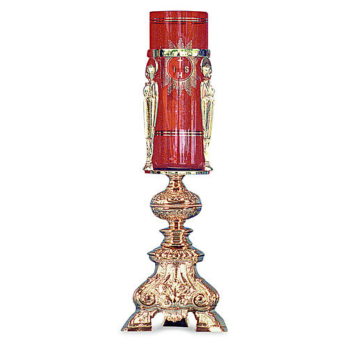 Lampe pour tabernacle laiton moulé doré h 38 cm 1