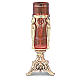 Lampada tabernacolo stile gotico ottone fuso dorato h 50 cm s1