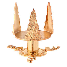 Lampe tabernacle laiton moulé doré h 11 cm