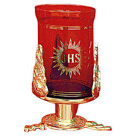 Lamparinas Santíssimo: Lamparina tabernáculo latão moldado dourado 11 cm Lamparinas Santíssimo: Lamparina tabernáculo latão moldado dourado 11 cm