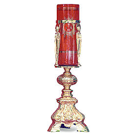 Lampe Saint-Sacrement baroque laiton moulé doré h 38 cm