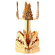 Blessed Sacrament lamp with deer at the font in golden cast brass 20cm s2