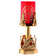 Blessed Sacrament lamp with deer at the font in golden cast brass 20cm s4