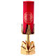 Blessed Sacrament lamp with deer at the font in golden cast brass 20cm s3