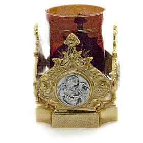 Blessed Sacrament lamp in golden cast brass 11x11cm
