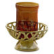 Blessed Sacrament lamp in golden cast brass 8x14cm s1