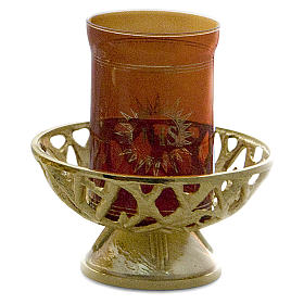 Blessed Sacrament lamp in golden cast brass 8x14cm