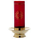 Eucharistic lamp for the Blessed Sacrament mod. Vitrum brass glass s1