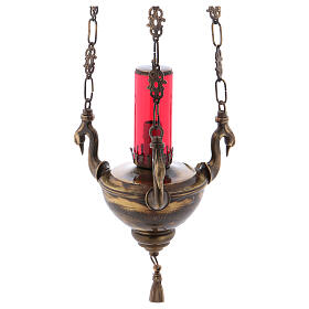 Hanging Sanctuary lamp brass with antique finish