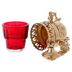 Lamp for the Holy Sacrament in gilded brass 15 cm s3