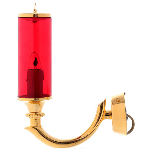 Complete red glass electric wall light 2