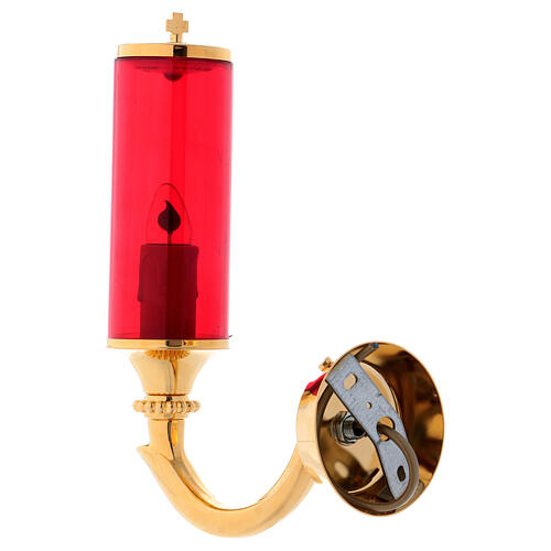 Complete red glass electric wall light 4