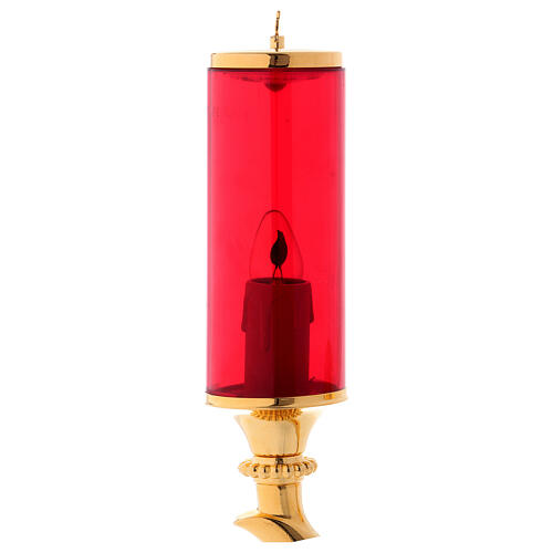 Electric hanging lamp with red glass 3