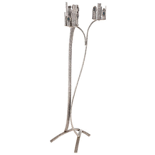 Ewiglicht-Leuchter mit drei Kerzenhaltern, Messing, 110 cm 3