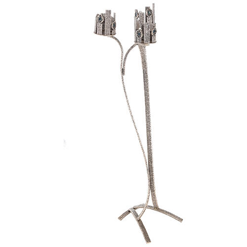 Ewiglicht-Leuchter mit drei Kerzenhaltern, Messing, 110 cm 5