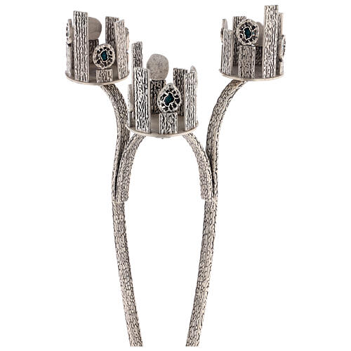 Ewiglicht-Leuchter mit drei Kerzenhaltern, Messing, 110 cm 6