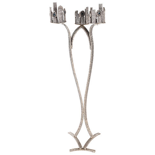 Lampe de Sanctuaire avec 3 porte-cierges h 110 cm 7