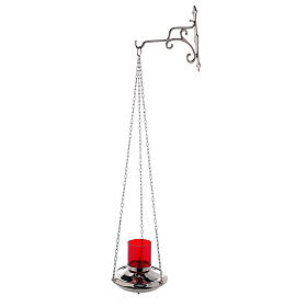 Lampada Santissimo ottone color argento catene