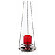 Lampada Santissimo ottone color argento catene s4
