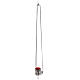 Hanging brass Sanctuary lamp with red shade and hook 6 in s2