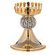 Holy Sacrament red glass candlestick on golden brass base s1