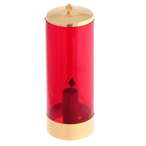 Electric Sanctuary lamp spare part, 220V, base and lid of gold plated brass 1
